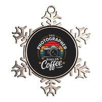 This Photographer Runs On Coffee Camera Metallic Star Ornament