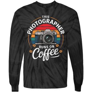 This Photographer Runs On Coffee Camera Tie-Dye Long Sleeve Shirt