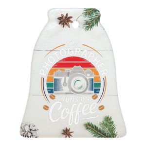 This Photographer Runs On Coffee Camera Ceramic Bell Ornament