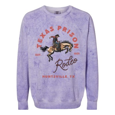 Texas Prison Rodeo Cowboy Western Colorblast Crewneck Sweatshirt