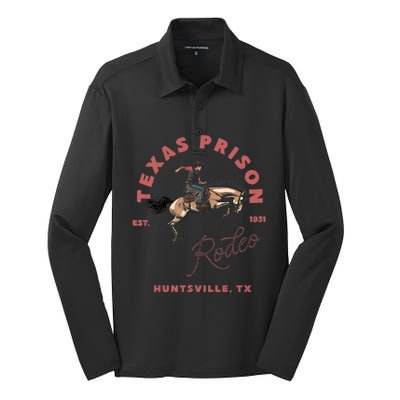 Texas Prison Rodeo Cowboy Western Silk Touch Performance Long Sleeve Polo