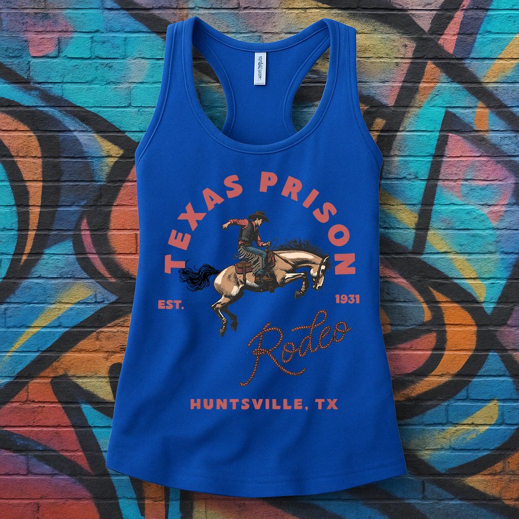 Texas Prison Rodeo Cowboy Western Womens Tank Top