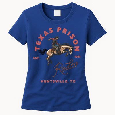 Texas Prison Rodeo Cowboy Western Womens T-Shirt