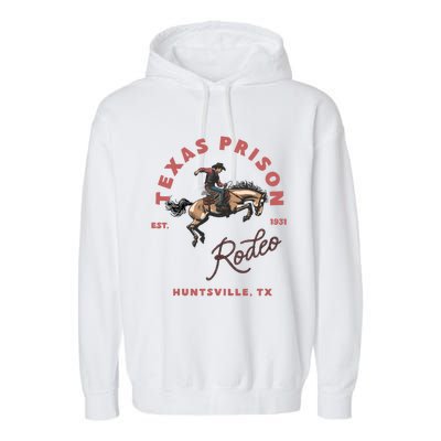 Texas Prison Rodeo Cowboy Western Garment-Dyed Fleece Hoodie