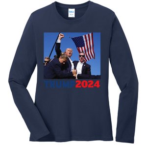 Trump Pa Rally Pennsylvania Rally Trump 2024 Ladies Long Sleeve Shirt