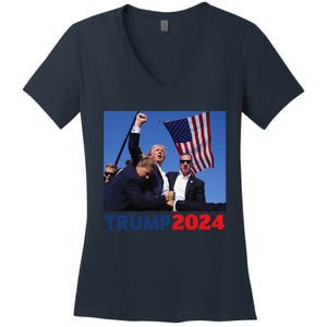 Trump Pa Rally Pennsylvania Rally Trump 2024 Women's V-Neck T-Shirt