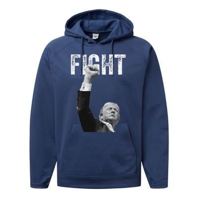 Trump Pennsylvania Rally Fight! Performance Fleece Hoodie