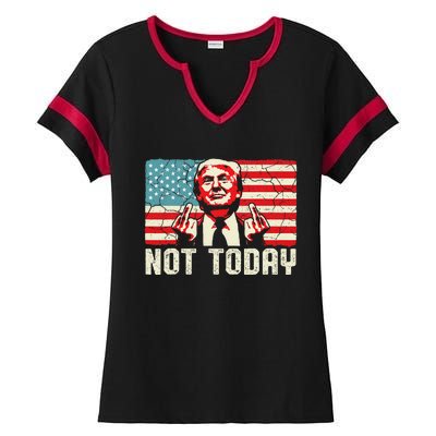 Trump Pennsylvania Rally Shooting Not Today Ladies Halftime Notch Neck Tee