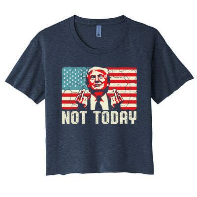 Trump Pennsylvania Rally Shooting Not Today Women's Crop Top Tee