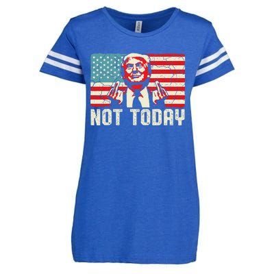 Trump Pennsylvania Rally Shooting Not Today Enza Ladies Jersey Football T-Shirt