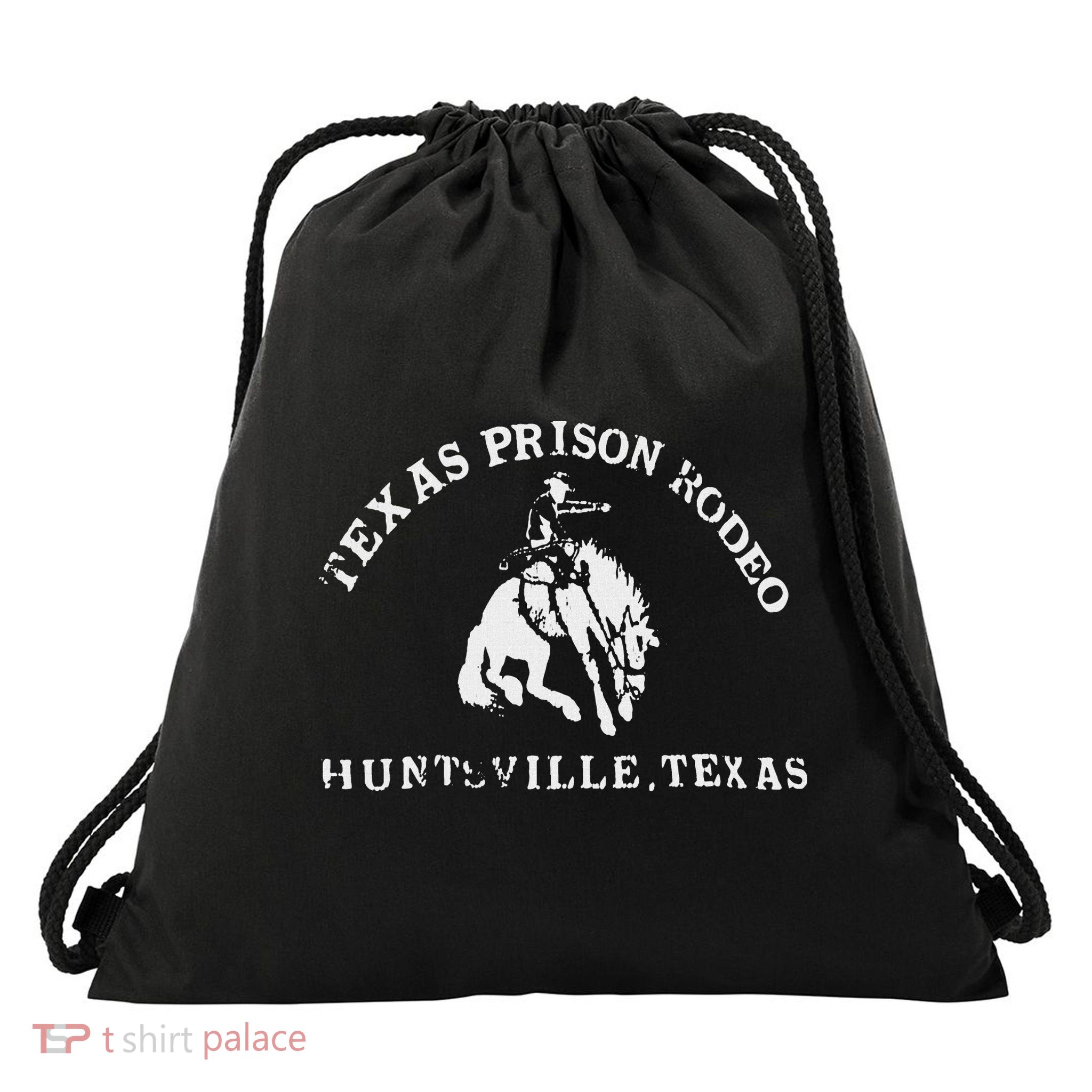 Texas Prison Rodeo Cowboy Western Drawstring Bag