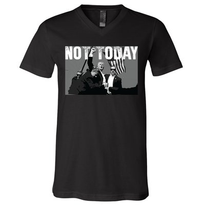 Trump Pennsylvania Rally Shooting Not Today V-Neck T-Shirt