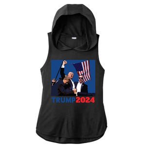 Trump Pa Rally Pennsylvania Rally Trump 2024 Ladies PosiCharge Tri-Blend Wicking Draft Hoodie Tank