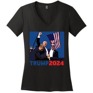 Trump Pa Rally Pennsylvania Rally Trump 2024 Women's V-Neck T-Shirt