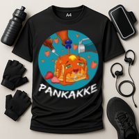 This Pancake REALLY Loves Syrup! Funny Anime Food Pun Cooling Performance Crew T-Shirt