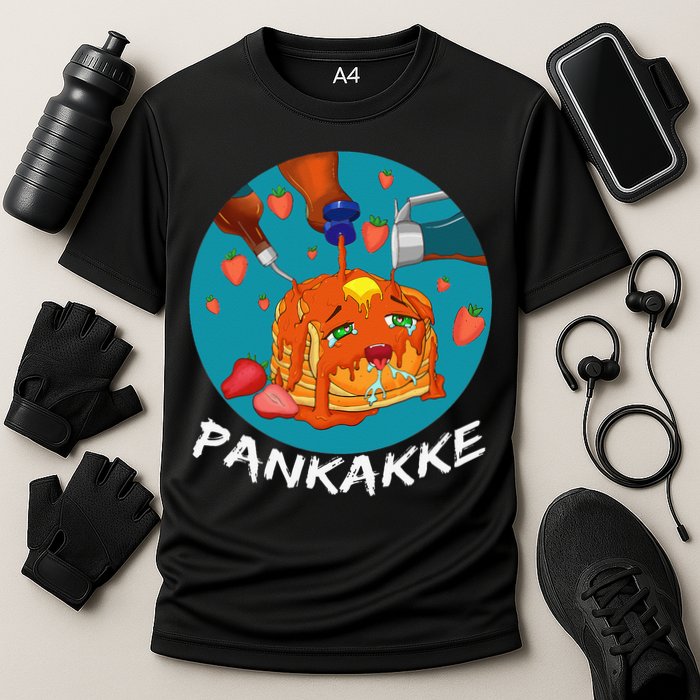 This Pancake REALLY Loves Syrup! Funny Anime Food Pun Cooling Performance Crew T-Shirt