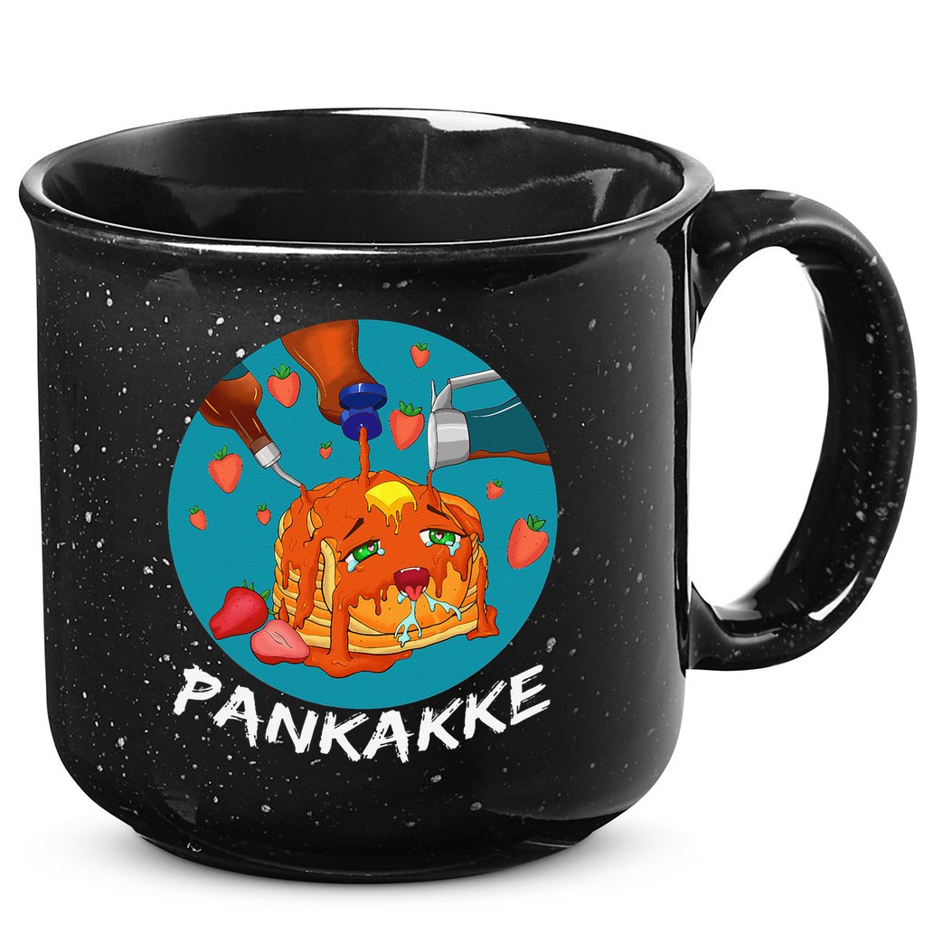 This Pancake REALLY Loves Syrup! Funny Anime Food Pun 15oz Campfire Ceramic Mug