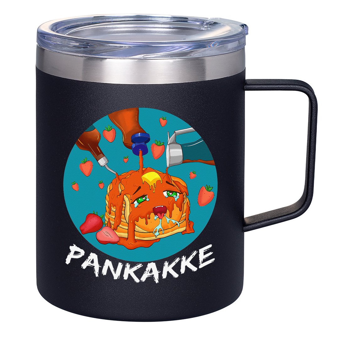 This Pancake REALLY Loves Syrup! Funny Anime Food Pun 12oz Stainless Steel Coffee Mug