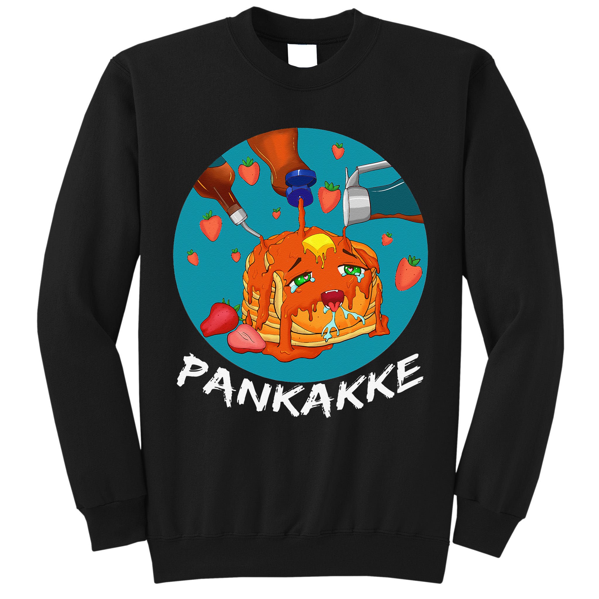 This Pancake REALLY Loves Syrup! Funny Anime Food Pun Tall Sweatshirt
