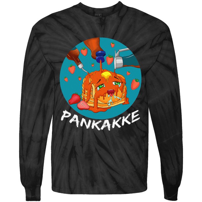 This Pancake REALLY Loves Syrup! Funny Anime Food Pun Tie-Dye Long Sleeve Shirt