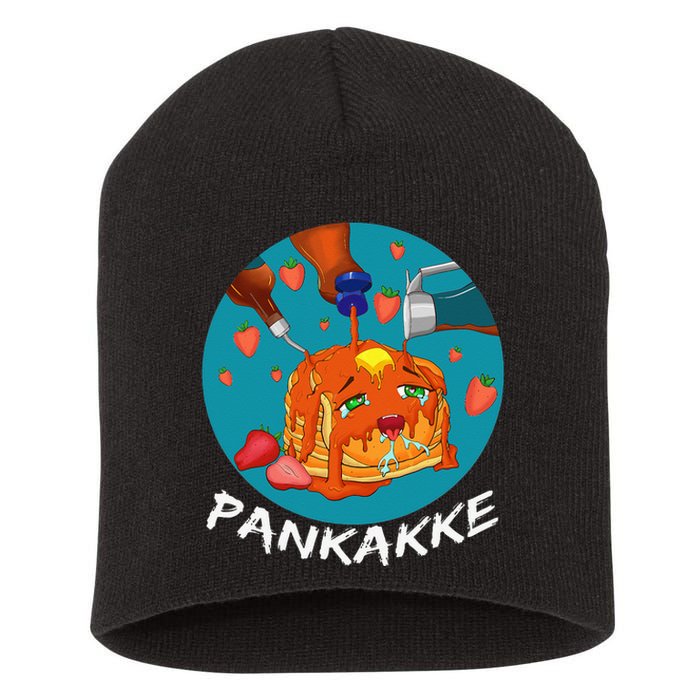 This Pancake REALLY Loves Syrup! Funny Anime Food Pun Short Acrylic Beanie