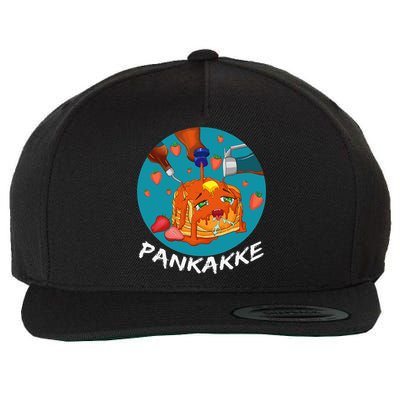 This Pancake REALLY Loves Syrup! Funny Anime Food Pun Wool Snapback Cap