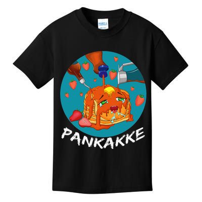 This Pancake REALLY Loves Syrup! Funny Anime Food Pun Kids T-Shirt