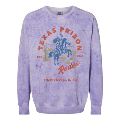 Texas Prison Rodeo Cowboy Western Colorblast Crewneck Sweatshirt