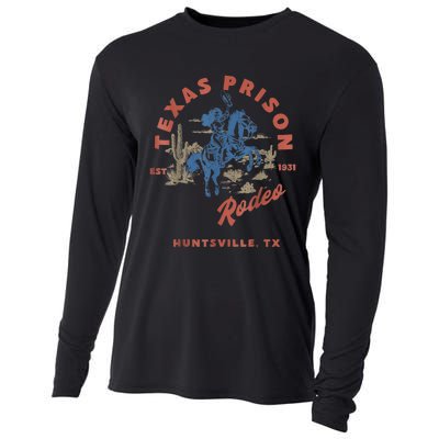 Texas Prison Rodeo Cowboy Western Cooling Performance Long Sleeve Crew