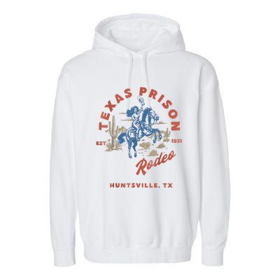 Texas Prison Rodeo Cowboy Western Garment-Dyed Fleece Hoodie