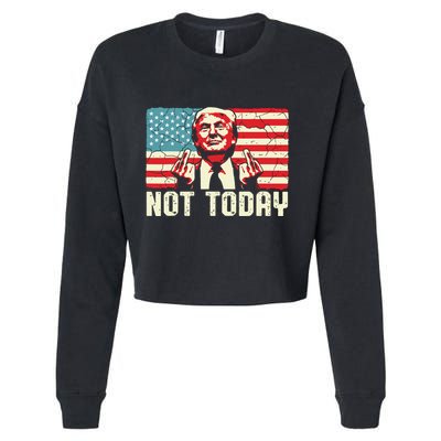 Trump Pennsylvania Rally Shooting Not Today Cropped Pullover Crew