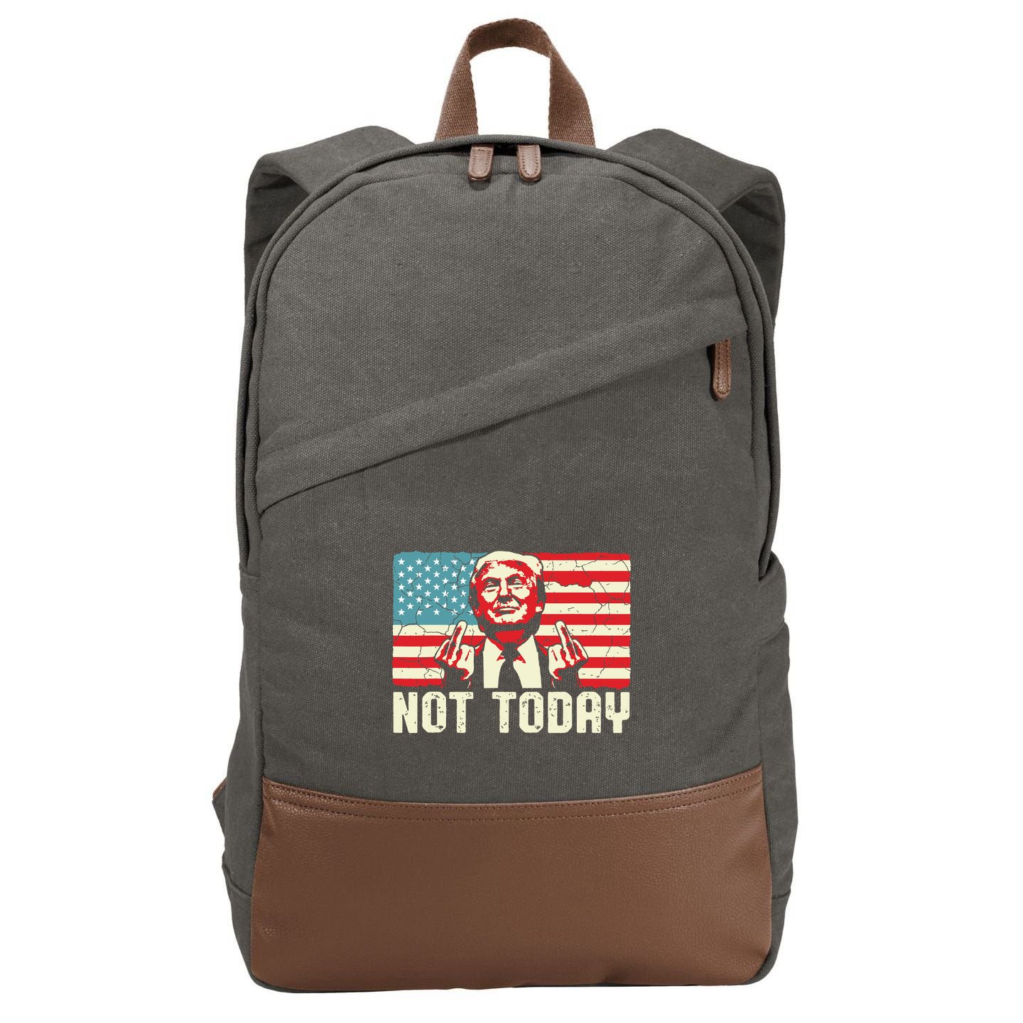 Trump Pennsylvania Rally Shooting Not Today Cotton Canvas Backpack