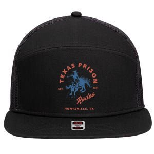 Texas Prison Rodeo Cowboy Western Gift 7 Panel Mesh Trucker Snapback Hat