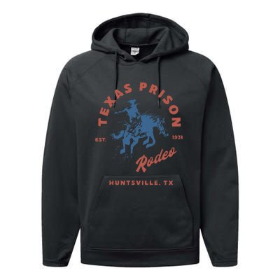 Texas Prison Rodeo Cowboy Western Gift Performance Fleece Hoodie