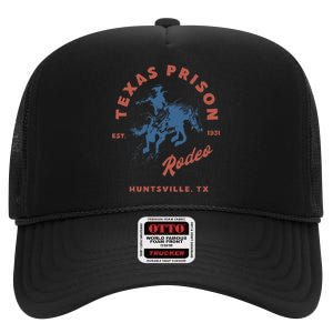 Texas Prison Rodeo Cowboy Western Gift High Crown Mesh Back Trucker Hat