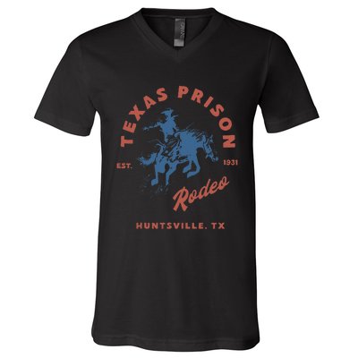 Texas Prison Rodeo Cowboy Western Gift V-Neck T-Shirt