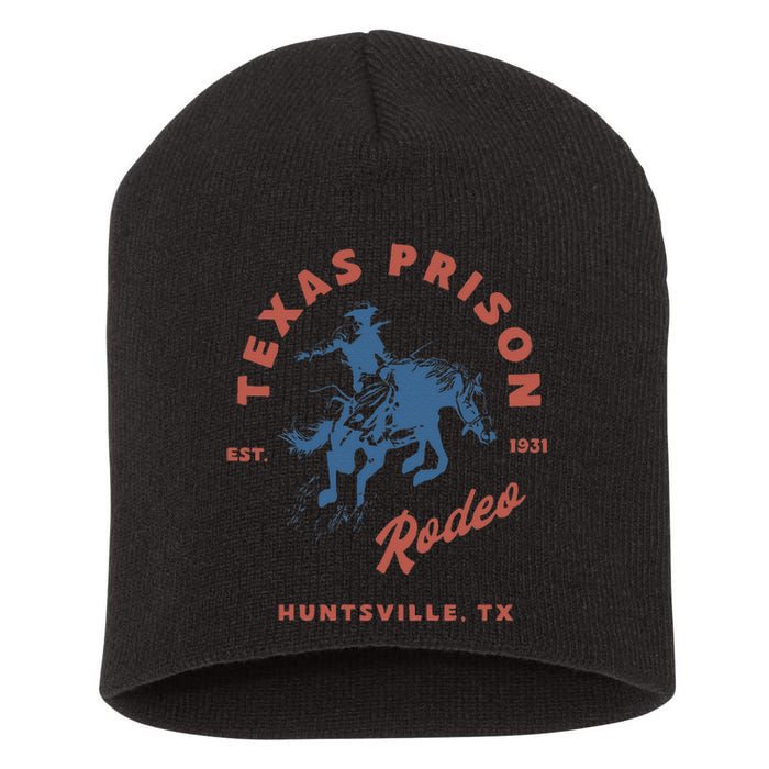 Texas Prison Rodeo Cowboy Western Gift Short Acrylic Beanie