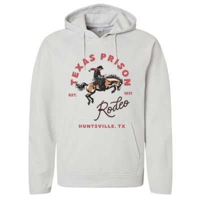 Texas Prison Rodeo Cowboy Western Performance Fleece Hoodie