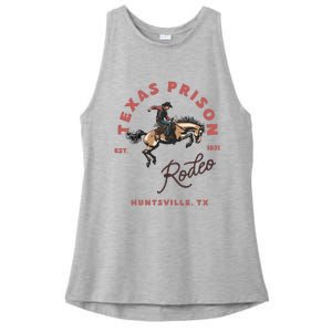 Texas Prison Rodeo Cowboy Western Ladies PosiCharge Tri-Blend Wicking Tank