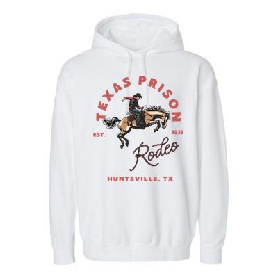 Texas Prison Rodeo Cowboy Western Garment-Dyed Fleece Hoodie