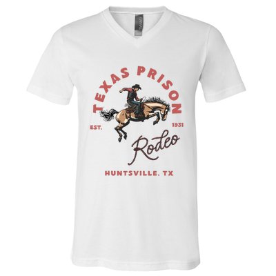 Texas Prison Rodeo Cowboy Western V-Neck T-Shirt