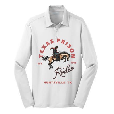 Texas Prison Rodeo Cowboy Western Silk Touch Performance Long Sleeve Polo