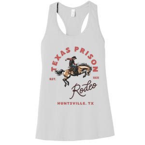 Texas Prison Rodeo Cowboy Western Women's Racerback Tank