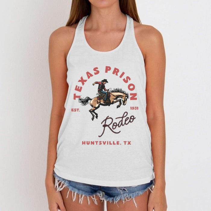 Texas Prison Rodeo Cowboy Western Women's Knotted Racerback Tank