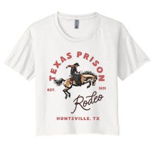 Texas Prison Rodeo Cowboy Western Women's Crop Top Tee