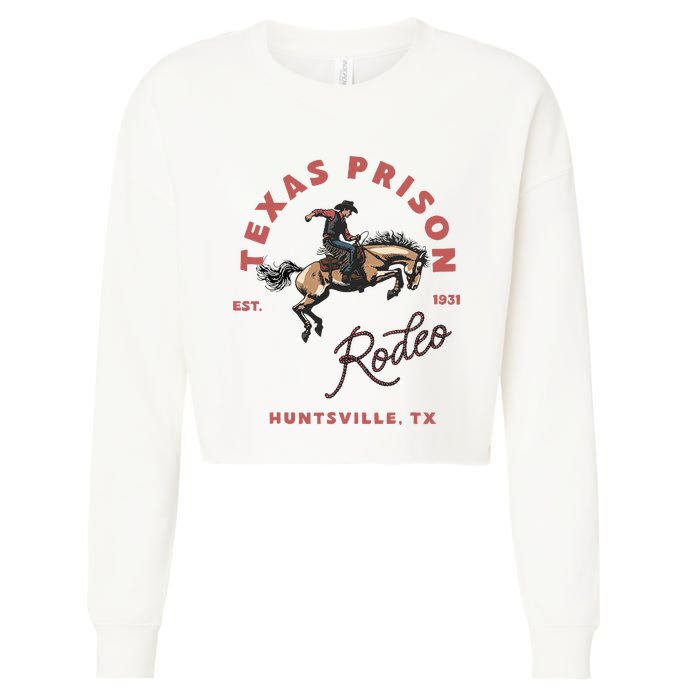 Texas Prison Rodeo Cowboy Western Cropped Pullover Crew