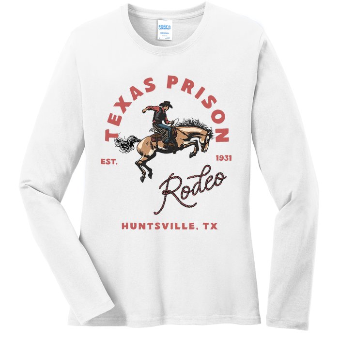 Texas Prison Rodeo Cowboy Western Ladies Long Sleeve Shirt