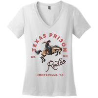 Texas Prison Rodeo Cowboy Western Women's V-Neck T-Shirt