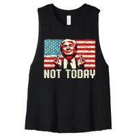 Trump Pennsylvania Rally Shooting Not Today Women's Racerback Cropped Tank