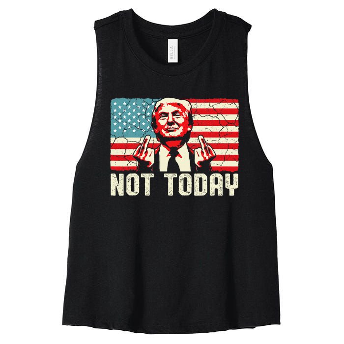 Trump Pennsylvania Rally Shooting Not Today Women's Racerback Cropped Tank